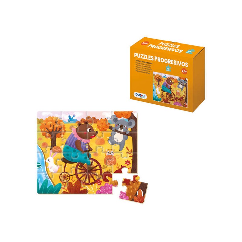 Dohe Puzzle éducatif pour enfants - 16 pièces - Double couche de carton et contreplaqué - Stimule l'imagination et le