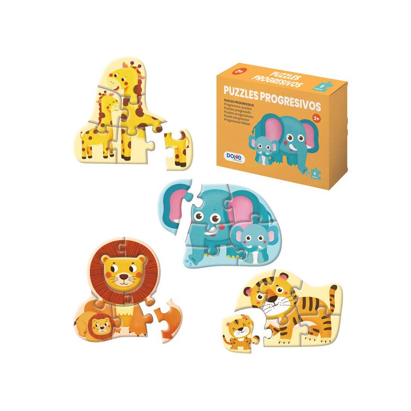 Dohe Puzzle progressif pour enfants - Double couche de carton - Couche intermédiaire de contreplaqué - Stimule l'imagination et