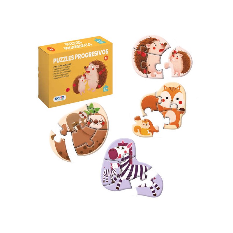 Dohe Puzzle progressif pour enfants - Double couche de carton - Couche intermédiaire de contreplaqué - Stimule l'imagination et Dohe Puzzle progressif pour enfants - Double couche de carton - Couche intermédiaire de contreplaqué - Stimule l'imagination et