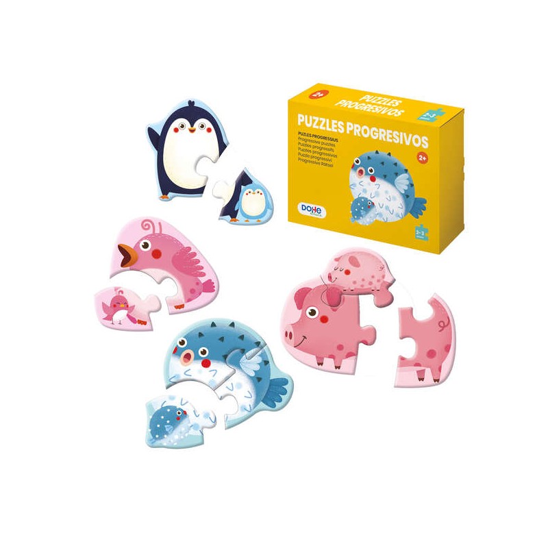 Dohe Puzzle progressif pour enfants - Double couche de carton - Couche intermédiaire de contreplaqué - Stimule l'imagination et Dohe Puzzle progressif pour enfants - Double couche de carton - Couche intermédiaire de contreplaqué - Stimule l'imagination et