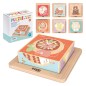 Dohe Puzzle en blocs de bois naturel – Bords arrondis – Motifs animaux – Stimule la coordination œil-main – Encourage