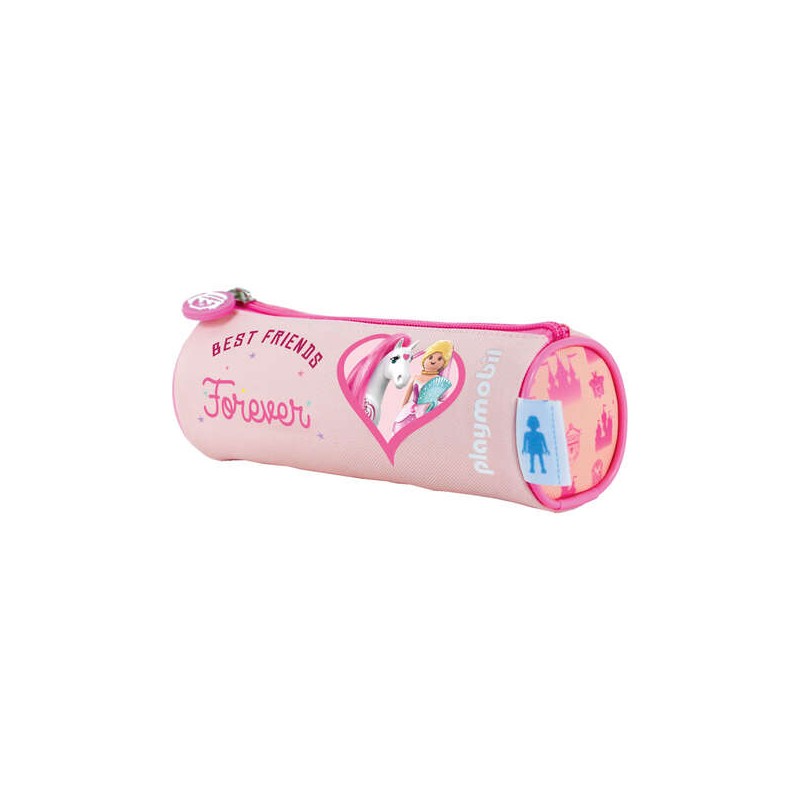 Dohe Trousse ronde pour fournitures scolaires - En polyester - Fermeture à glissière - Résistante et flexible