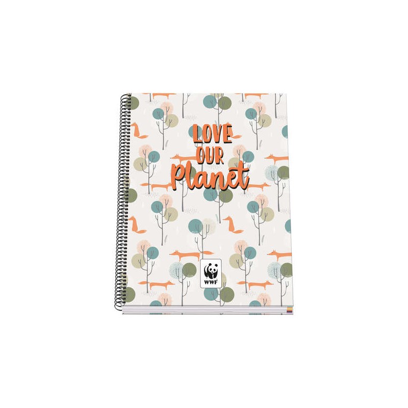 Dohe Carnet à spirales à couverture rigide A4 – 228 x 300 mm – Couverture en carton doublée de papier imprimé en couleur et