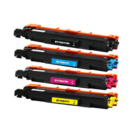 Pack 4 toners compatibles Brother TN247/TN243 haute qualité