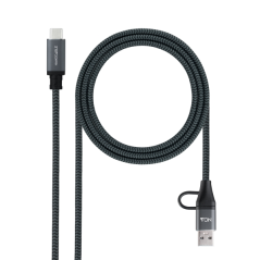 câble USB-C tressé gris Nanocable