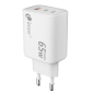 Chargeur universel Leotec 65 W GAN - Ultra fin - 2 ports USB-C PD + 1 port USB-A - Blanc