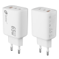 Chargeur universel Leotec 65 W GAN - Ultra fin - 2 ports USB-C PD + 1 port USB-A - Blanc