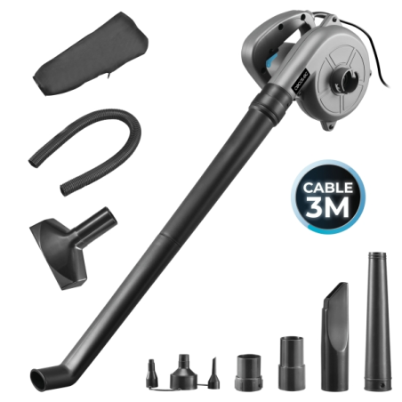Souffleur/aspirateur de feuilles Cecotec AirForce 720 - 700 W - Câble de 3 m - Accessoires inclus - Multifonctionnel - Vitesse