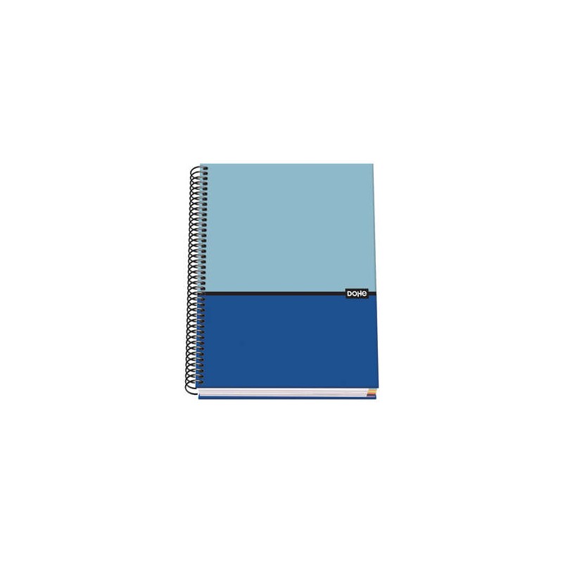 Cahier à Spirale Dohe A5 - 162x210 mm - Couverture Rigide avec Carton Ligné - Intérieur 100 Feuilles de Papier Offset 90gr