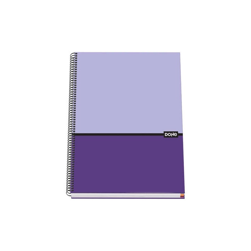 Dohe Cahier à spirales à couverture rigide A4 - 228x300 mm - Couverture cartonnée doublée de papier imprimé en couleur et