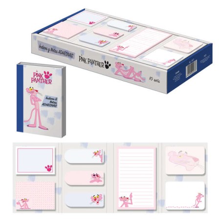 ✅ Dohe Présentoir d'Index et Notes Autocollantes Panthère Rose - Lot de 10 - Pré-imprimés en couleur - Adhé en stock