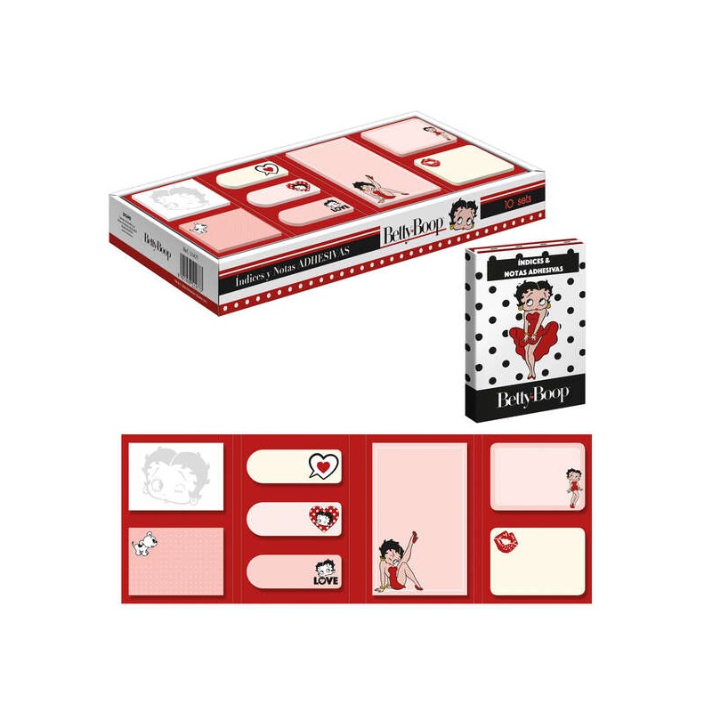 Dohe Betty Boop Index et présentoir de notes autocollantes - Lot de 10 - Pré-imprimés en couleur - Adhésif puissant - Idéal Dohe Betty Boop Index et présentoir de notes autocollantes - Lot de 10 - Pré-imprimés en couleur - Adhésif puissant - Idéal