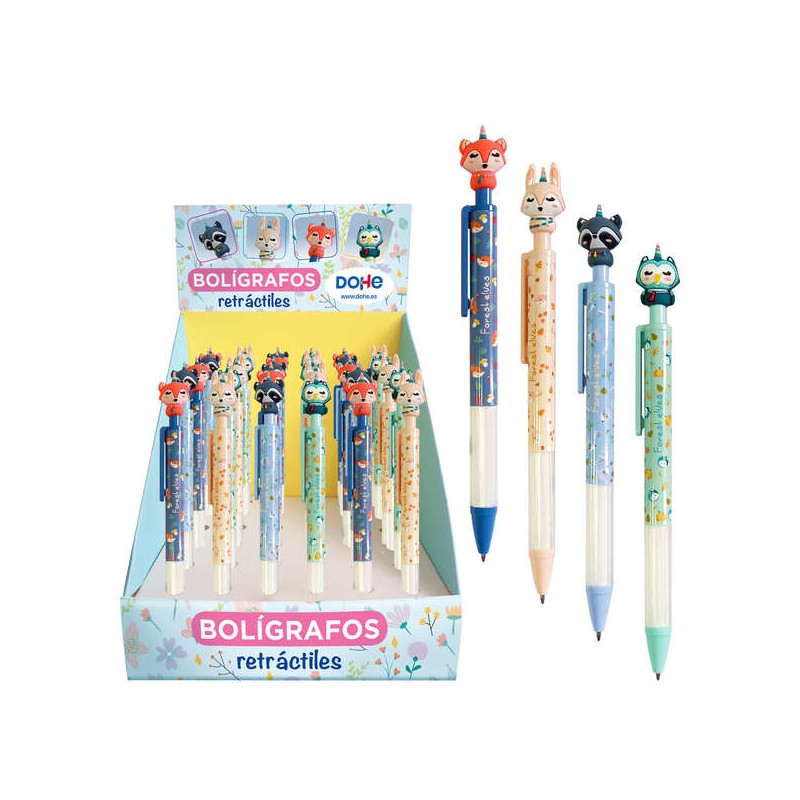 Stylos rétractables Dohe Forest Elves 1mm bleu x36