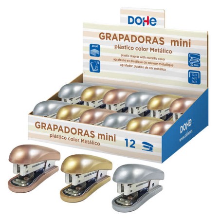 ✅ LOT de 12 Dohe Présentoir de 12 Mini Agrafeuses de Bureau - Matières Plastiques Premium - Capacité d'agrafa en stock