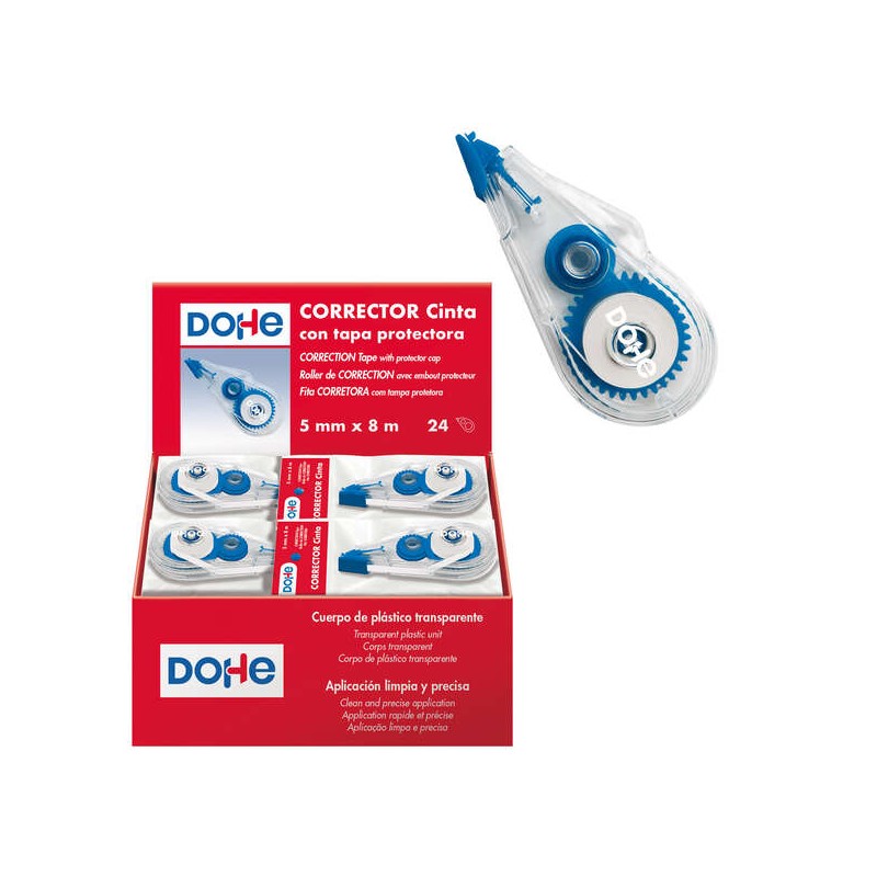 Ruban correcteur Dohe x24 multicolore plastique présentoir