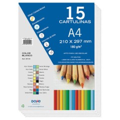 ✅ Dohe Pack de 15 Feuilles Cartonnées A4 - 210mmx297mm - Poids 180g couleur Blanc en stock