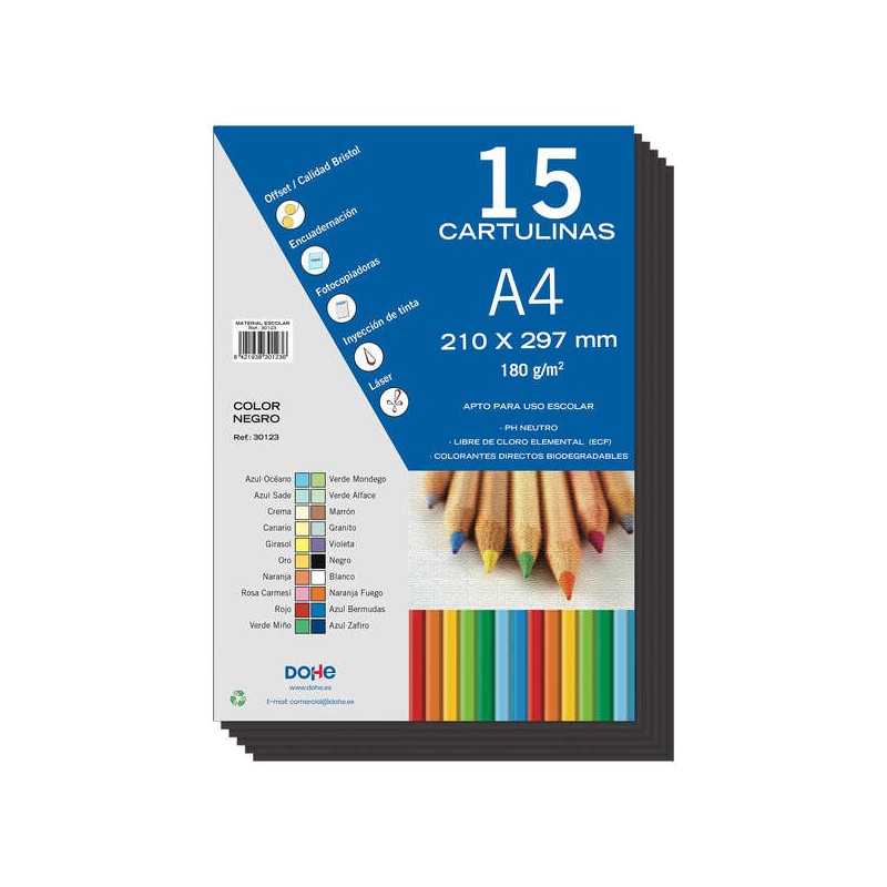 Papier cartonné Dohe A4 – 15 feuilles – Idéal pour les travaux manuels et les projets scolaires