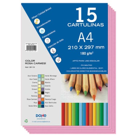 ✅ Papier cartonné Dohe A4 – 15 feuilles – Idéal pour les travaux manuels et les projets scolaires couleur en stock