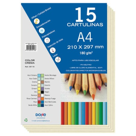 ✅ Papier cartonné Dohe A4 – 15 feuilles – Idéal pour les travaux manuels et les projets scolaires couleur en stock