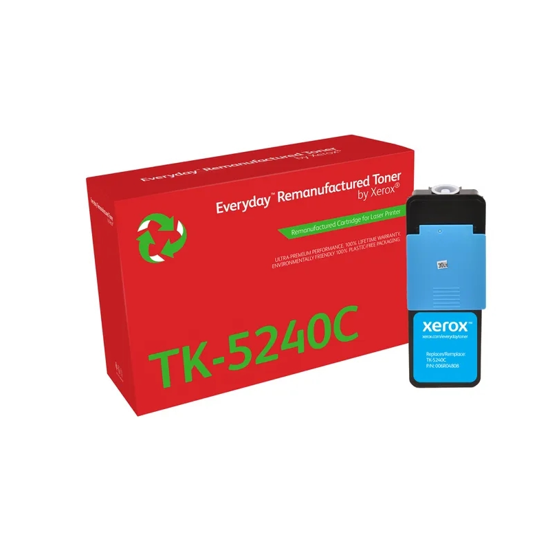 Cartouche de toner cyan reconditionnée Xerox Everyday Kyocera TK5240 - Remplace 1T02R7CNL0/TK5240C