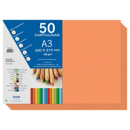 ✅ Dohe Papier cartonné A3 – 50 feuilles – Poids 180 g – Couleur orange couleur orange en stock