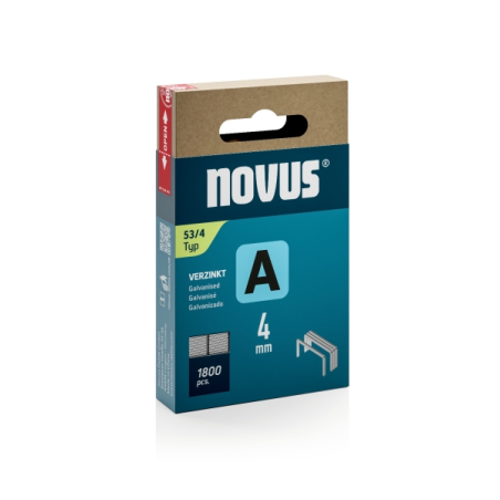 Boîte de 1800 agrafes galvanisées Novus A type 53 - Tige de 4 mm