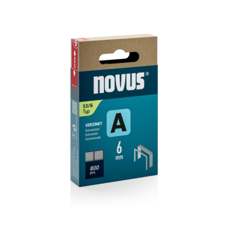 Novus A Type 53 Boîte de 800 agrafes galvanisées 53/6 - Axe de 6 mm
