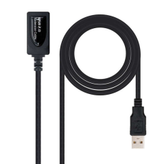 Câble d'extension Nanocable avec amplificateur USB-A 2.0 Mâle vers USB-A Femelle 5m