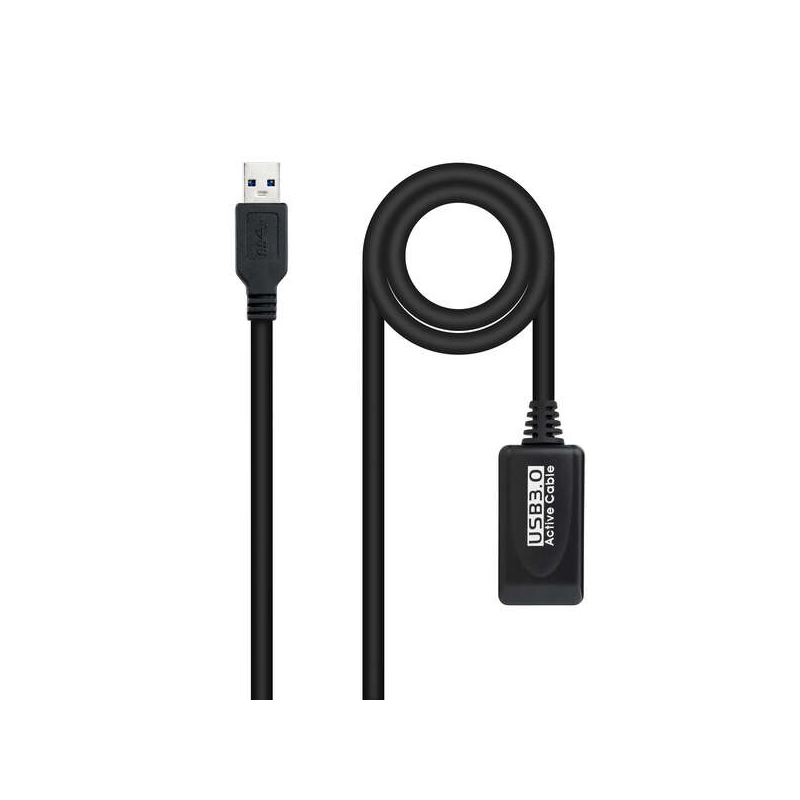 Câble d'extension Nanocable avec amplificateur USB-A 3.0 Mâle vers USB-A Femelle 15m