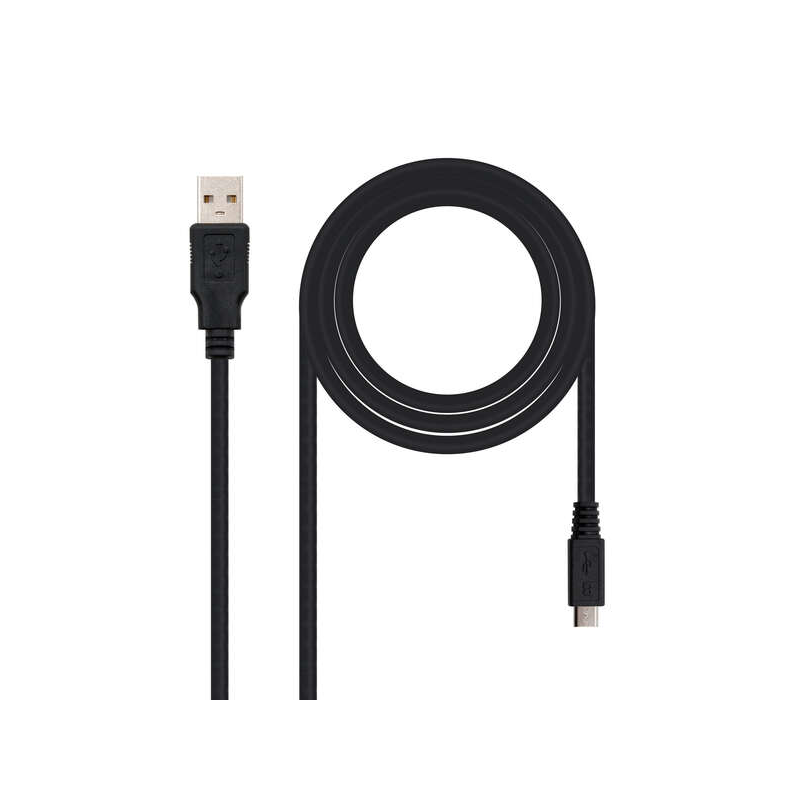 Câble Nanocable USB-A 2.0 Mâle vers Micro-USB Mâle 0.8m