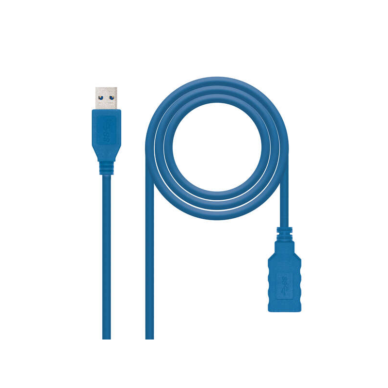 Câble Nanocable USB-A 3.0 Mâle vers USB-A Femelle 2m - Couleur Bleu