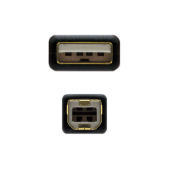 Câble d'imprimante Nanocable avec ferrite USB-B 2.0 mâle vers USB-A mâle 2 m