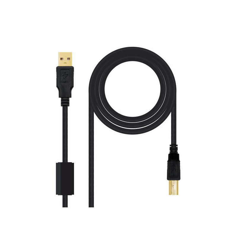 Câble d'imprimante Nanocable avec ferrite USB-B 2.0 mâle vers USB-A mâle 3 m