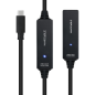 Câble d'extension Nanocable USB-C 3.2 mâle vers USB-C 3.2 femelle - 10 mètres - Amplificateur - Noir