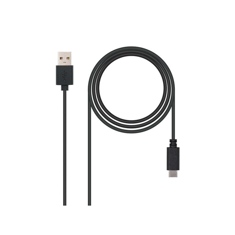 Câble Nanocable USB-C 2.0 Mâle vers USB-A Mâle 0.50m