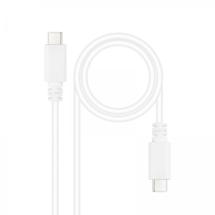 Câble Nanocable USB 2.0 3A - Type USB-C/M-USB-C/M - 1,5 m - Blanc