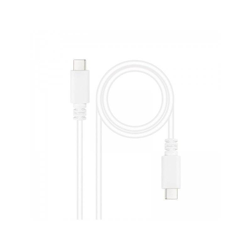 Câble Nanocable USB 2.0 3A - Type USB-C/M-USB-C/M - 1,5 m - Blanc