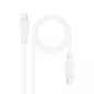 Câble Nanocable USB 2.0 3A - Type USB-C/M-USB-C/M - 1,5 m - Blanc