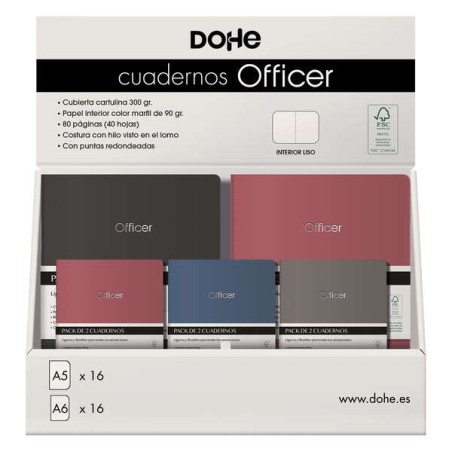 ✅ Présentoir Dohe de cahiers d'officier - Format A5 et A6 - Couverture en carton 300g - Impression sur la couve en stock