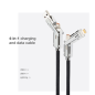 Câble Nanocable 4-en-1 USB-C - Puissance jusqu'à 27 W - Longueur 2 m - Adaptateurs USB-A et Lightning intégrés - Indicateur LED