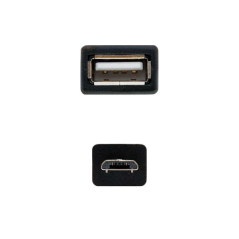 Nanocable Câble Micro USB 2.0 OTG Mâle vers USB-A Femelle 15cm