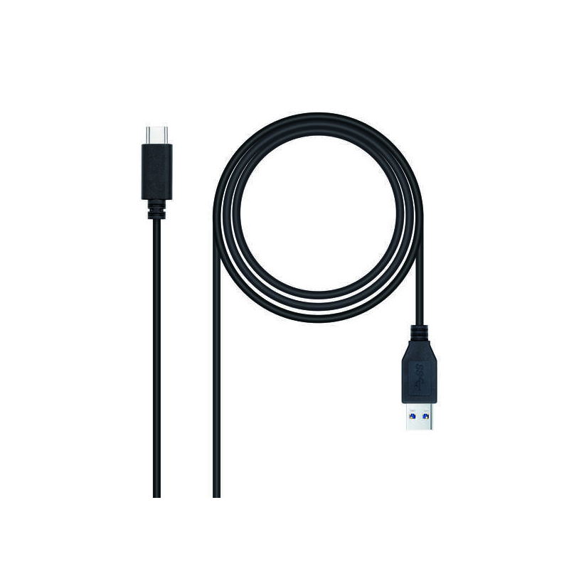Câble Nanocable USB-C 3.1 Gen 2 10Gbps Mâle vers USB-A Mâle 1.50m