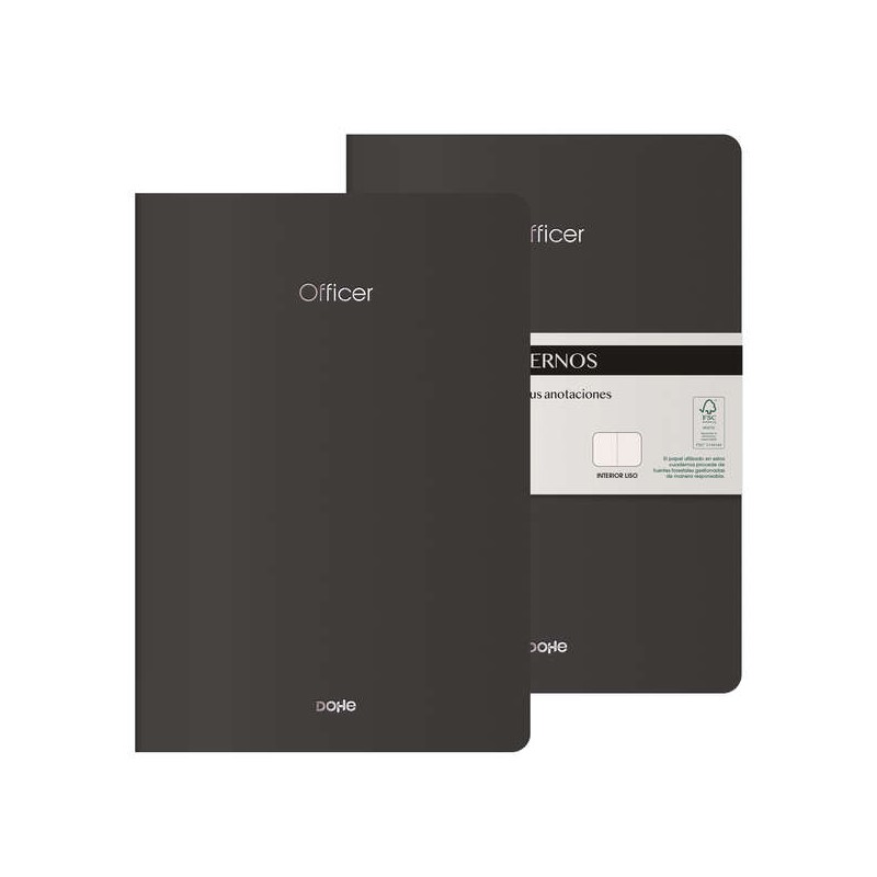 LOT de 2 Cahiers en carton coloré Dohe - 300gr - Impression sur couverture - Pointes arrondies - Dos rond - Reliure cousue - 40