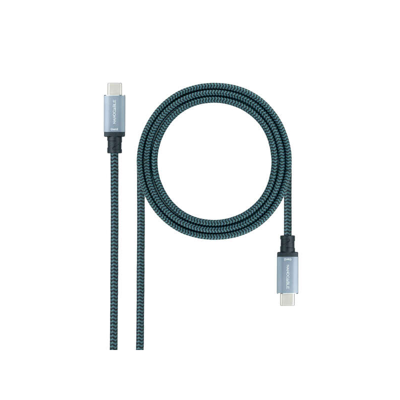 Câble Nanocable USB 3.1 Gen2 5A USB-C/M-USB-C/M 1.5m - Couleur Noir
