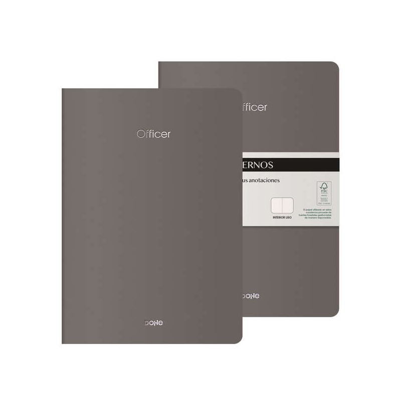 LOT de 2 Cahiers en carton coloré Dohe - 300gr - Impression sur couverture - Pointes arrondies - Dos rond - Reliure cousue - 40