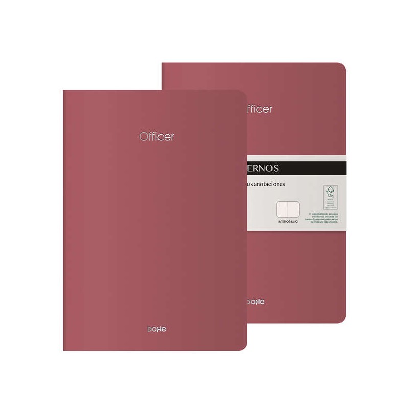 LOT de 2 Cahiers en carton coloré Dohe - 300gr - Impression sur couverture - Pointes et dos ronds - 40 feuilles lisses - Papier