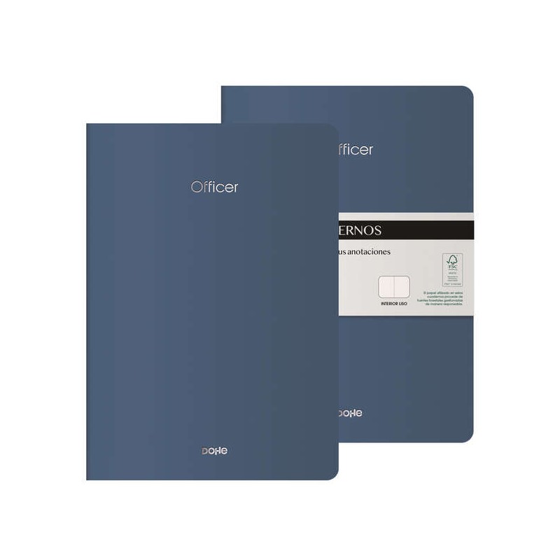 LOT de 2 Cahiers en carton coloré Dohe - 300gr - Impression sur couverture - Pointes arrondies - Dos rond - Reliure cousue - 40