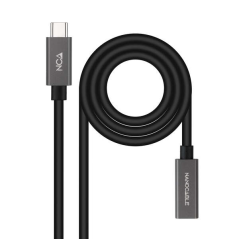 Câble Nanocable USB 3.2 Gen2x2 60W 4K/60Hz USB-C M/H - 0,5m - Noir