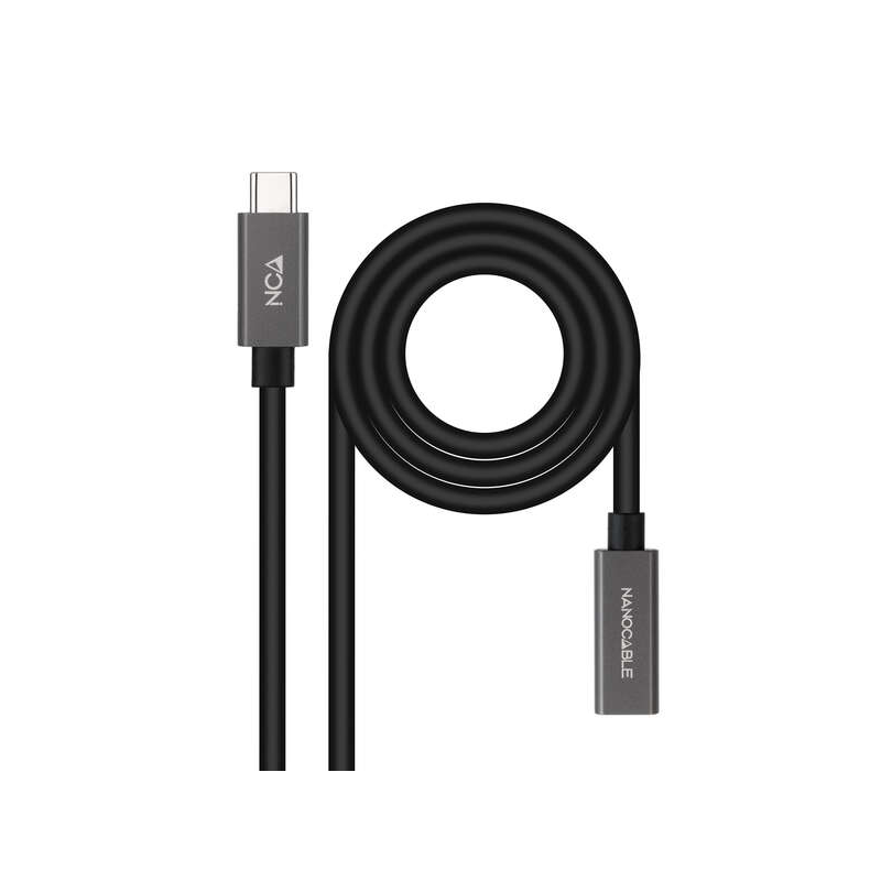 Câble Nanocable USB 3.2 Gen2x2 60W 4K/60Hz USB-C M/H - 1,5m - Noir