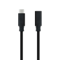 Câble d'extension Nanocable USB-C 3.2 mâle vers USB-C 3.2 femelle - Gen2x2 20 Gbit/s - 100 W 5 A - 4K 60 Hz - 1,5 mètre - Mesh -